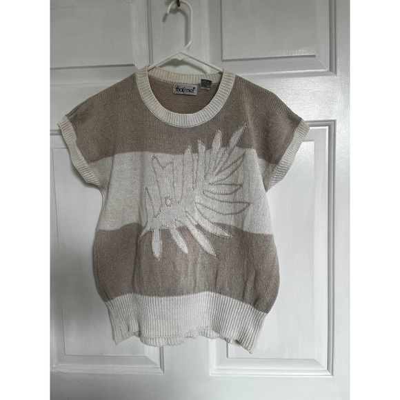 That's Me Vintage 80's Spring Sweater Vest Stranger Things Retro Casual Top L - Picture 1 of 10